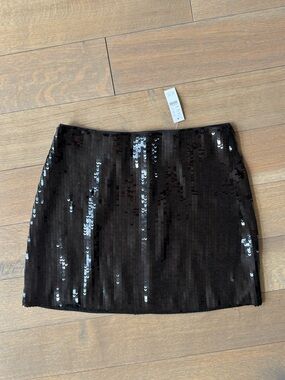 J. Crew Collection Black Sequin Mini Skirt sz10 NWT
